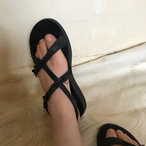 Black leather CHACOS size 8
